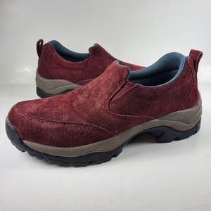 Duluth Trading Co Women Shoes Mocs Slip On Size 7M Maroon Red